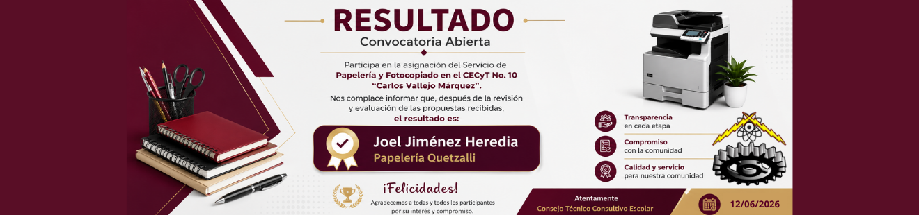 Resultado Convocatoria Papelería